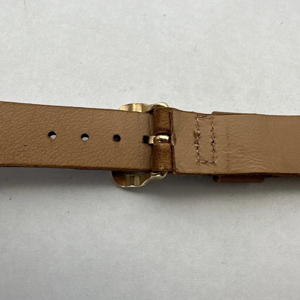 Caravelle Brown Leather Watch Strap Gold Tone Buckle Replacement Band